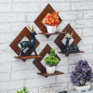 Wooden Wall Shelf Shelves Art Hanging Decor for Wall Diwali Decoration.
