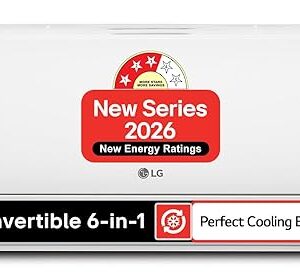LG 1.5 Ton 3 Star, New star rated, Smart Inverter Split AC (Copper, AI Convertible 6-in-1, Faster Cooling & Energy Saving, Diet Mode+, HD Filter with Anti-Virus Protection,Him Clean, AS-Q18JNXE,White)